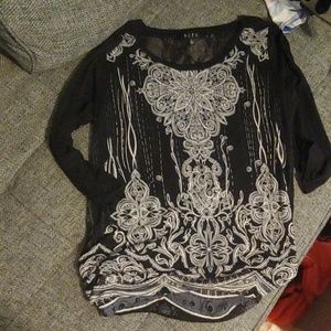 Black and white blouse